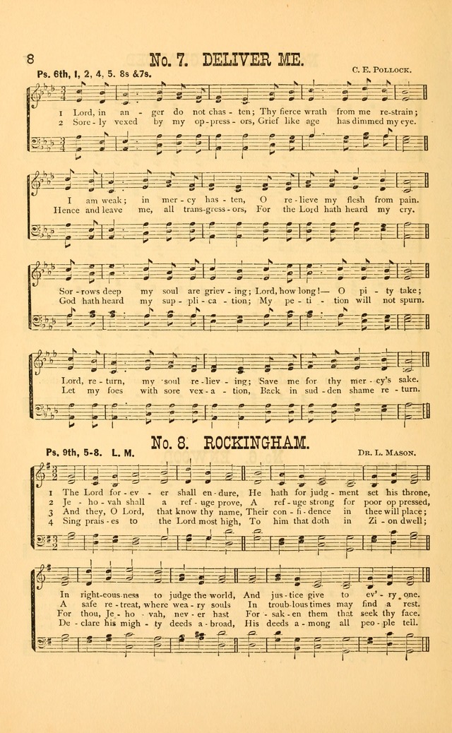 Bible Songs: consisting of selections from the psalms, set to music, suitable for Sabbath Schools, Prayer Meetings, etc. page 8