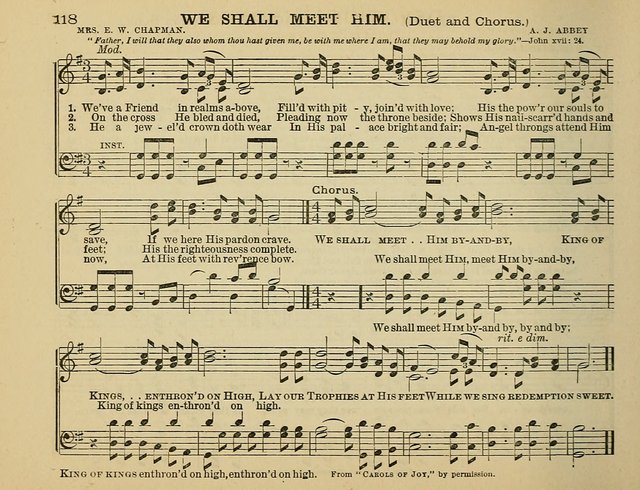 The Banner of Victory: a choice selection of songs, duets, quartets, and choruses, for Sunday schools, prayer and praise meetings, and the fireside page 118