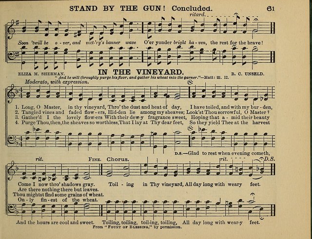 The Banner of Victory: a choice selection of songs, duets, quartets, and choruses, for Sunday schools, prayer and praise meetings, and the fireside page 61