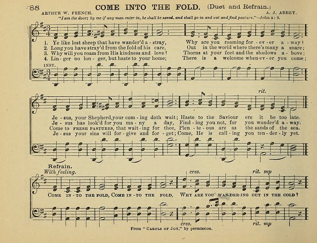 The Banner of Victory: a choice selection of songs, duets, quartets, and choruses, for Sunday schools, prayer and praise meetings, and the fireside page 88