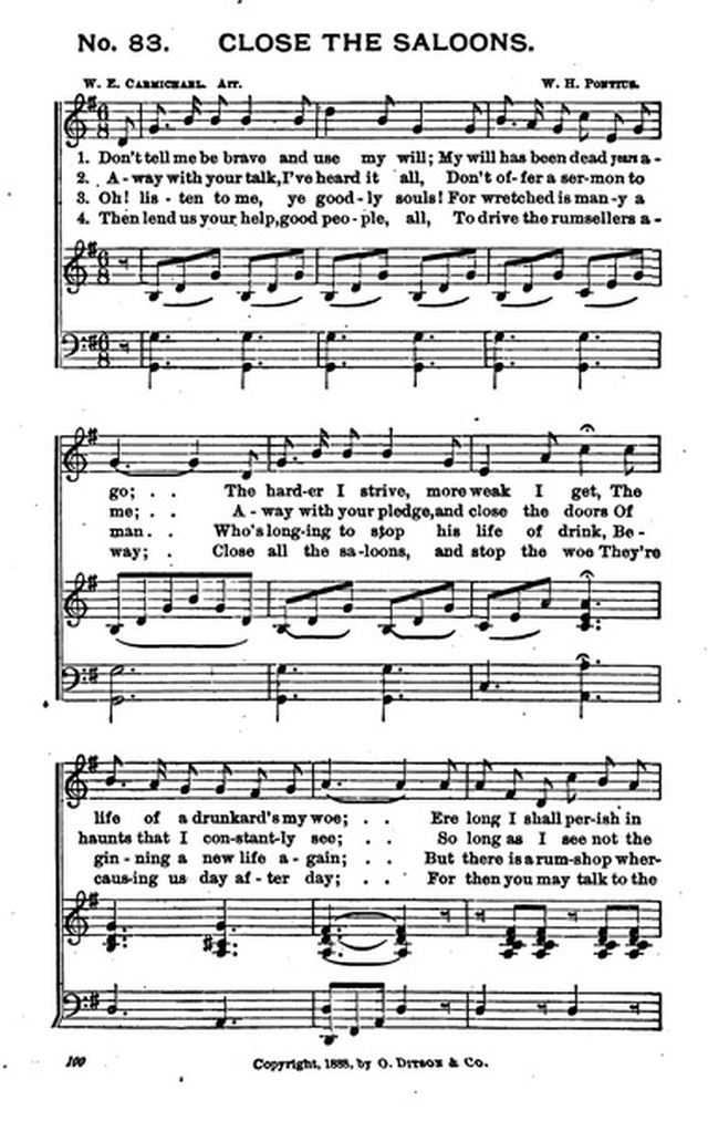 Bells of Victory: a collection of music for temperance meetings page 98