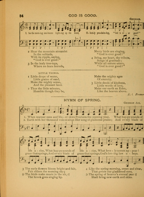 The Carol: a book of religious songs for the Sunday school and the home page 54