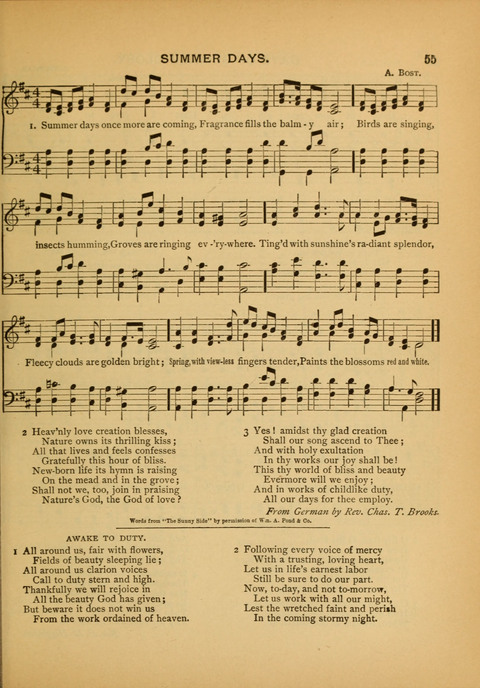 The Carol: a book of religious songs for the Sunday school and the home page 55