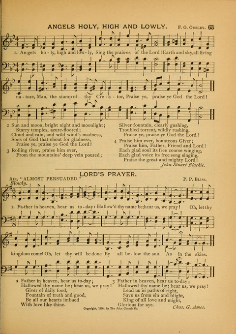 The Carol: a book of religious songs for the Sunday school and the home page 63