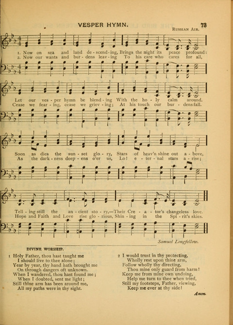 The Carol: a book of religious songs for the Sunday school and the home page 73