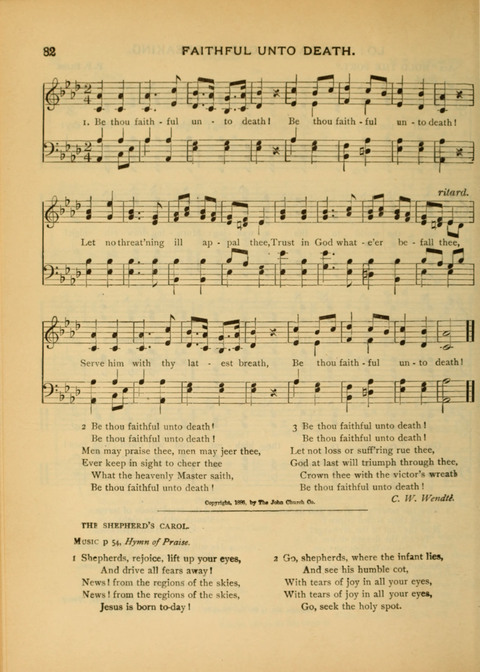 The Carol: a book of religious songs for the Sunday school and the home page 82