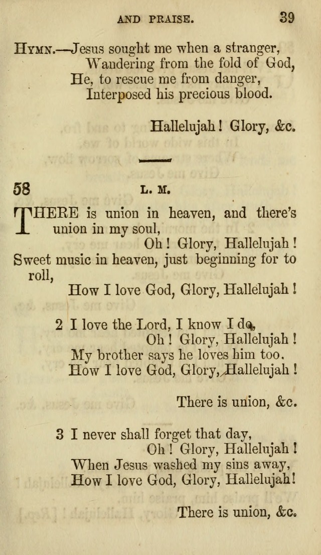 The Chorus: or, a collection of choruses and hymns, selected and original, adapted especially to the class-room, and to meetings for prayer and Christian conference (7th ed., Imp. and Enl.) page 39