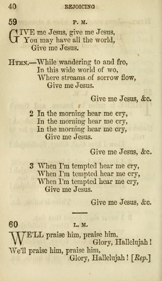 The Chorus: or, a collection of choruses and hymns, selected and original, adapted especially to the class-room, and to meetings for prayer and Christian conference (7th ed., Imp. and Enl.) page 40