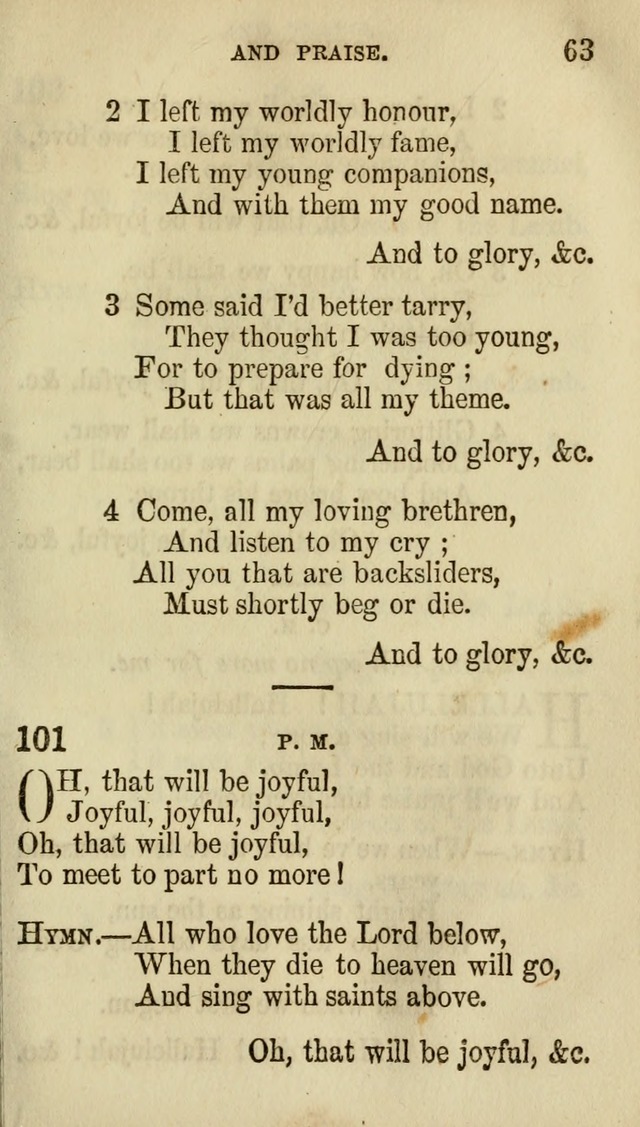 The Chorus: or, a collection of choruses and hymns, selected and original, adapted especially to the class-room, and to meetings for prayer and Christian conference (7th ed., Imp. and Enl.) page 63