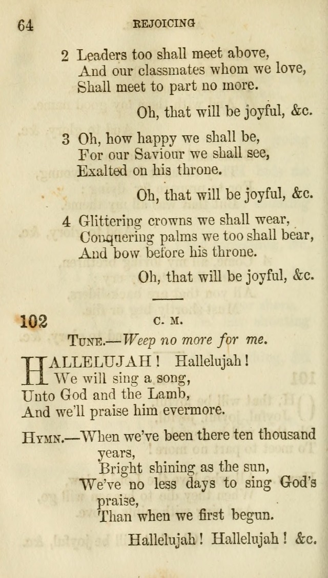 The Chorus: or, a collection of choruses and hymns, selected and original, adapted especially to the class-room, and to meetings for prayer and Christian conference (7th ed., Imp. and Enl.) page 64