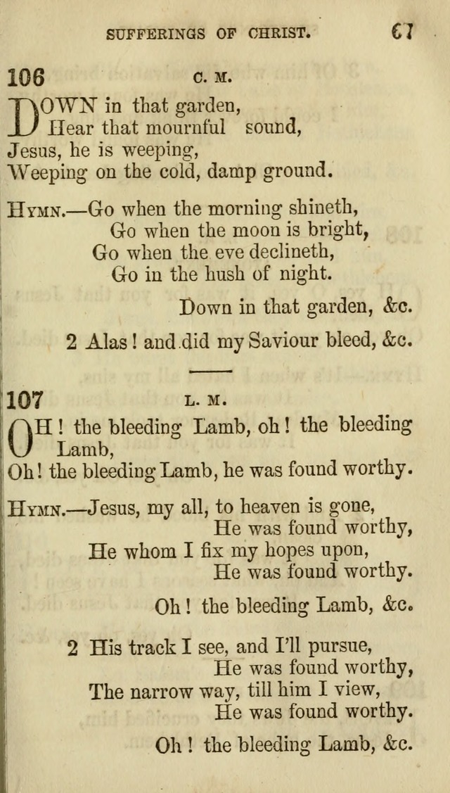The Chorus: or, a collection of choruses and hymns, selected and original, adapted especially to the class-room, and to meetings for prayer and Christian conference (7th ed., Imp. and Enl.) page 67