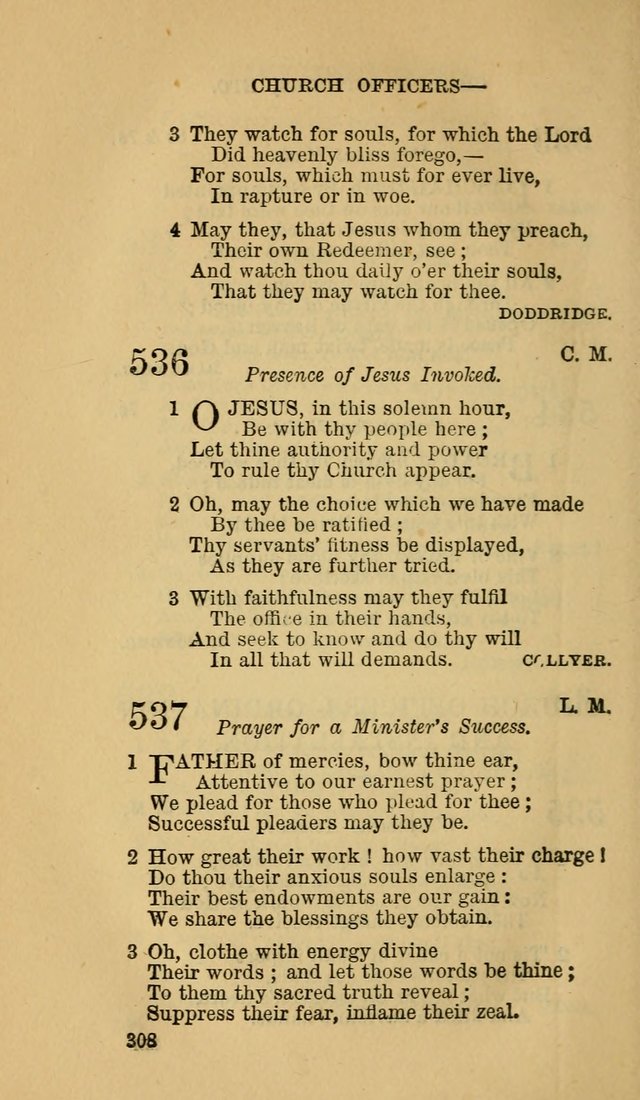 The Canadian Baptist Hymn Book page 308