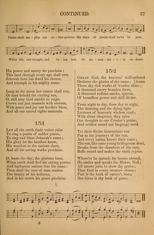 Church Choral-Book: containing tunes and hymns for congregational singing, and adapted to choirs and social worship page 57