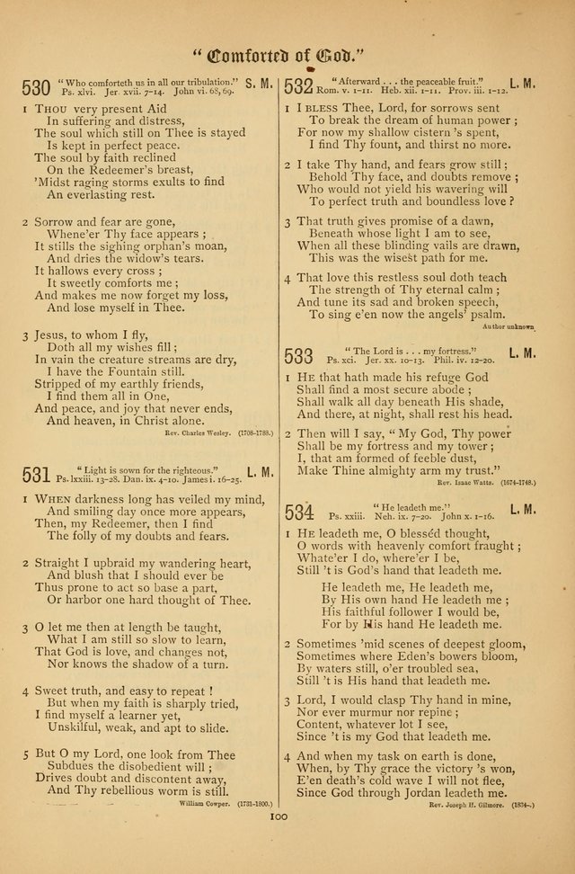 The Clifton Chapel Collection of "Psalms, Hymns, and Spiritual Songs": for public, social and family worship and private devotions at the Sanitarium, Clifton Springs, N. Y. page 100