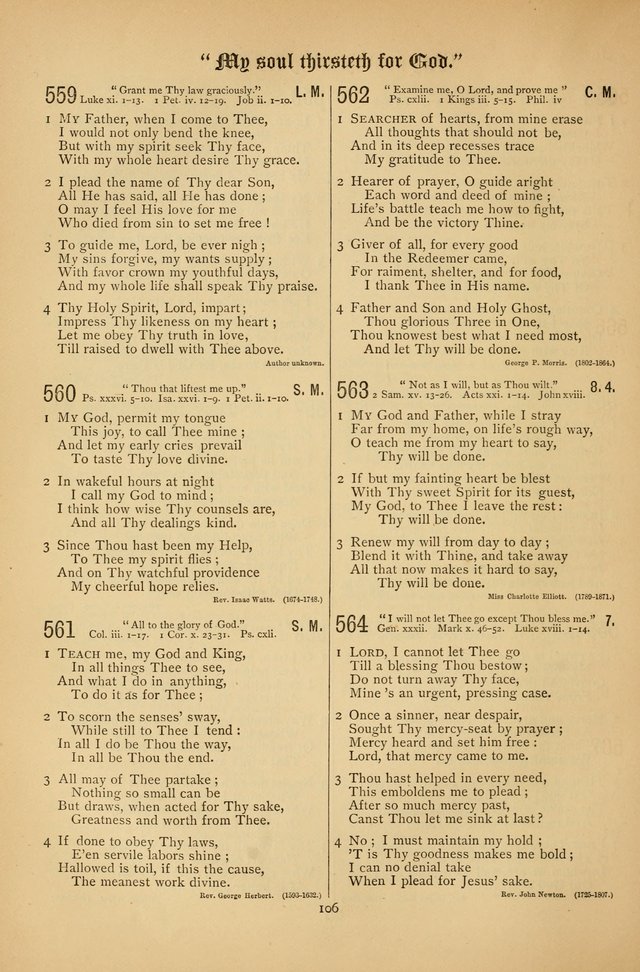 The Clifton Chapel Collection of "Psalms, Hymns, and Spiritual Songs": for public, social and family worship and private devotions at the Sanitarium, Clifton Springs, N. Y. page 106