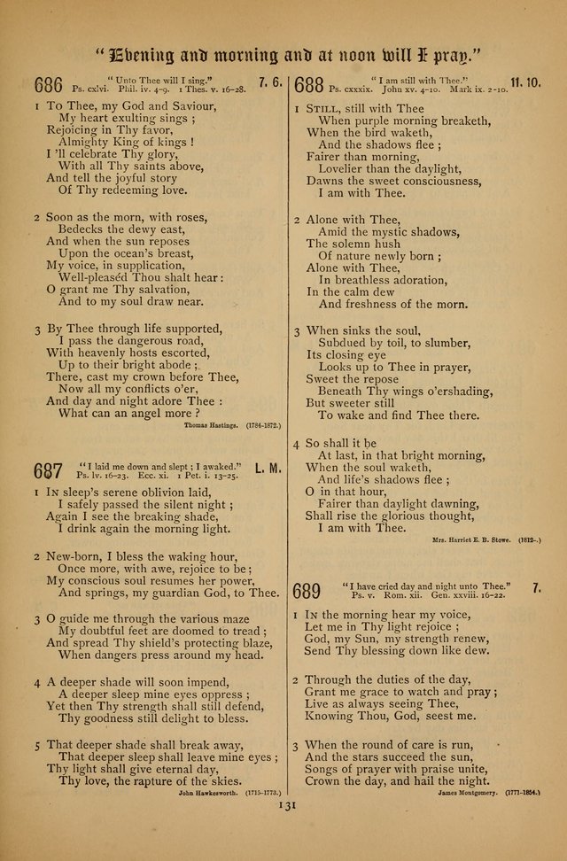 The Clifton Chapel Collection of "Psalms, Hymns, and Spiritual Songs": for public, social and family worship and private devotions at the Sanitarium, Clifton Springs, N. Y. page 131