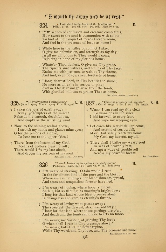 The Clifton Chapel Collection of "Psalms, Hymns, and Spiritual Songs": for public, social and family worship and private devotions at the Sanitarium, Clifton Springs, N. Y. page 158