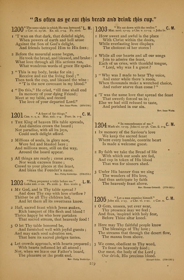 The Clifton Chapel Collection of "Psalms, Hymns, and Spiritual Songs": for public, social and family worship and private devotions at the Sanitarium, Clifton Springs, N. Y. page 229