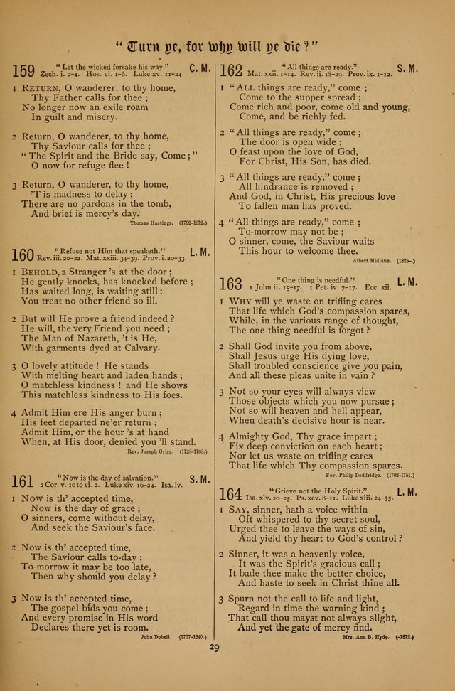 The Clifton Chapel Collection of "Psalms, Hymns, and Spiritual Songs": for public, social and family worship and private devotions at the Sanitarium, Clifton Springs, N. Y. page 29