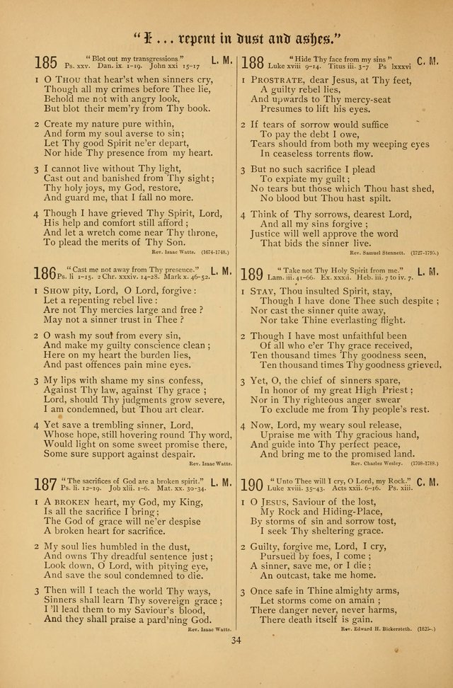 The Clifton Chapel Collection of "Psalms, Hymns, and Spiritual Songs": for public, social and family worship and private devotions at the Sanitarium, Clifton Springs, N. Y. page 34