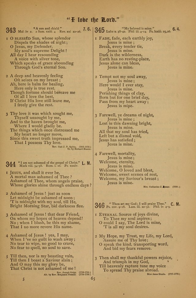 The Clifton Chapel Collection of "Psalms, Hymns, and Spiritual Songs": for public, social and family worship and private devotions at the Sanitarium, Clifton Springs, N. Y. page 65