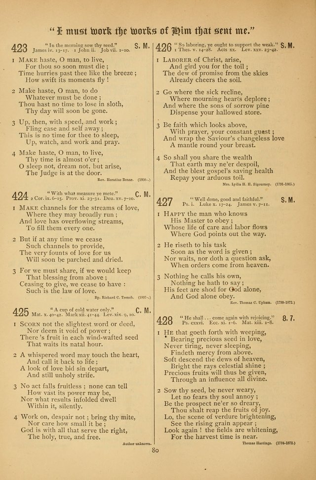 The Clifton Chapel Collection of "Psalms, Hymns, and Spiritual Songs": for public, social and family worship and private devotions at the Sanitarium, Clifton Springs, N. Y. page 80