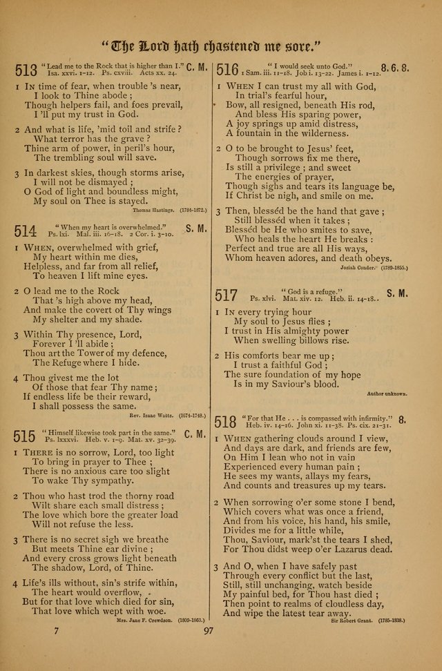 The Clifton Chapel Collection of "Psalms, Hymns, and Spiritual Songs": for public, social and family worship and private devotions at the Sanitarium, Clifton Springs, N. Y. page 97