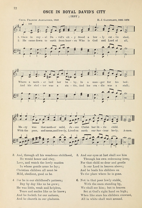 Christmas Carols and Hymns: for school and choir page 72