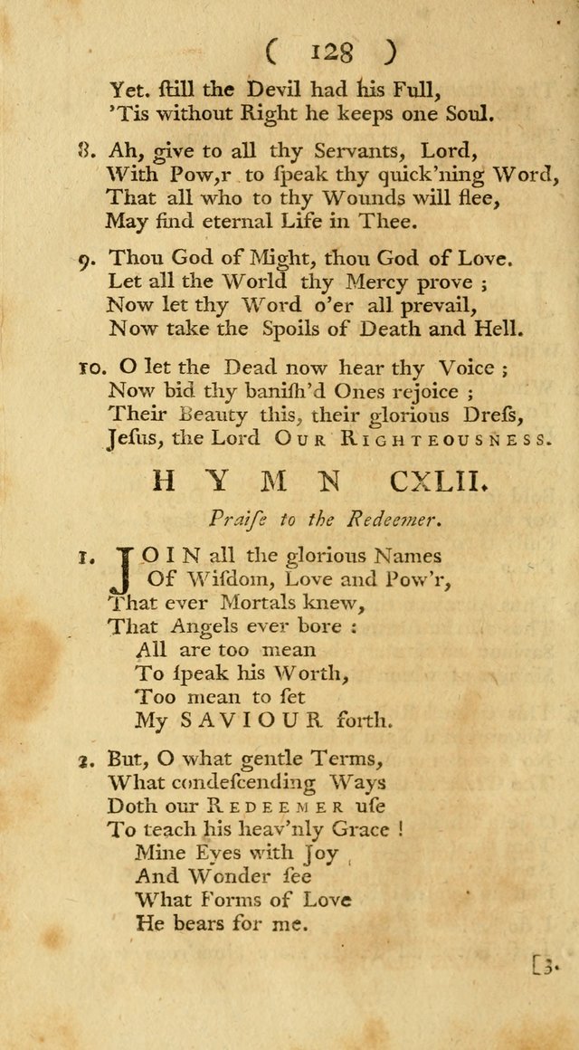 The Christians Duty, exhibited, in a series of Hymns: collected from various authors, designed for the worship of God, and for the edification of Christians (1st Ed.) page 128