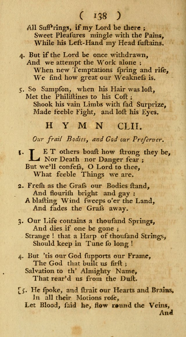The Christians Duty, exhibited, in a series of Hymns: collected from various authors, designed for the worship of God, and for the edification of Christians (1st Ed.) page 138