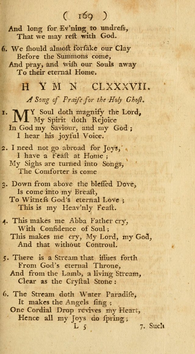 The Christians Duty, exhibited, in a series of Hymns: collected from various authors, designed for the worship of God, and for the edification of Christians (1st Ed.) page 169