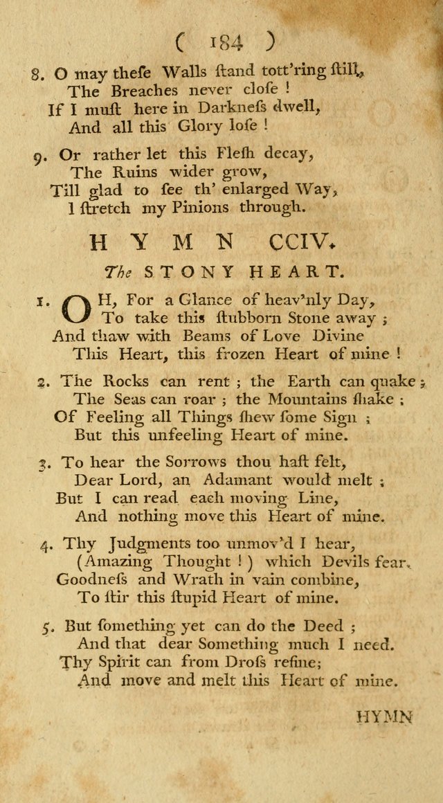 The Christians Duty, exhibited, in a series of Hymns: collected from various authors, designed for the worship of God, and for the edification of Christians (1st Ed.) page 184