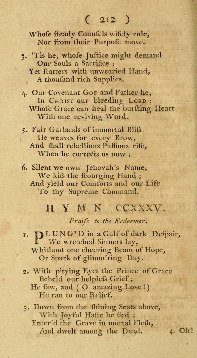 The Christians Duty, exhibited, in a series of Hymns: collected from various authors, designed for the worship of God, and for the edification of Christians (1st Ed.) page 212