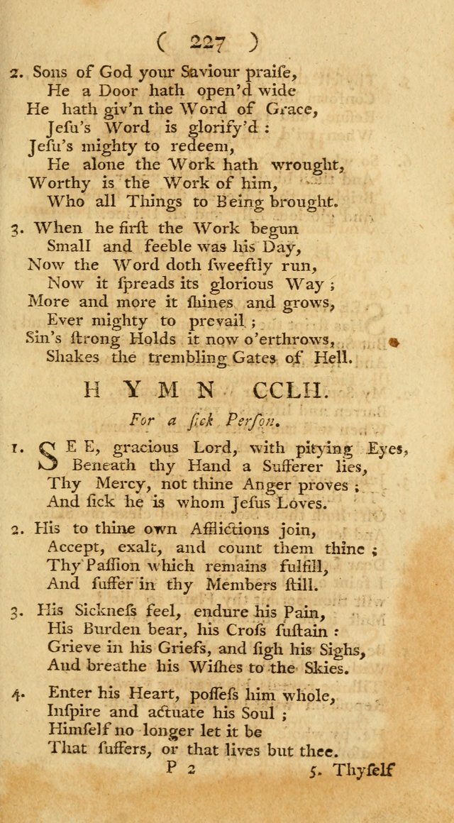 The Christians Duty, exhibited, in a series of Hymns: collected from various authors, designed for the worship of God, and for the edification of Christians (1st Ed.) page 227