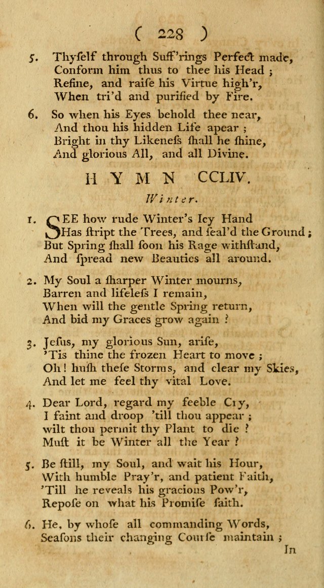 The Christians Duty, exhibited, in a series of Hymns: collected from various authors, designed for the worship of God, and for the edification of Christians (1st Ed.) page 228