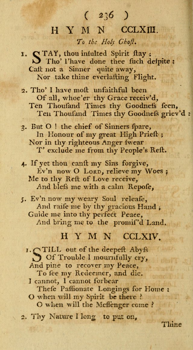 The Christians Duty, exhibited, in a series of Hymns: collected from various authors, designed for the worship of God, and for the edification of Christians (1st Ed.) page 236