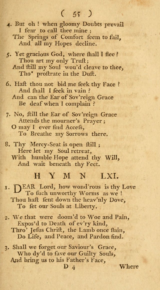 The Christians Duty, exhibited, in a series of Hymns: collected from various authors, designed for the worship of God, and for the edification of Christians (1st Ed.) page 55