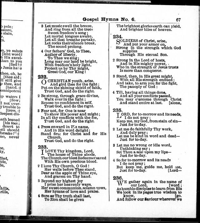 Christian Endeavor Edition of Gospel Hymns No. 6: Canadian ed. (words only) page 66