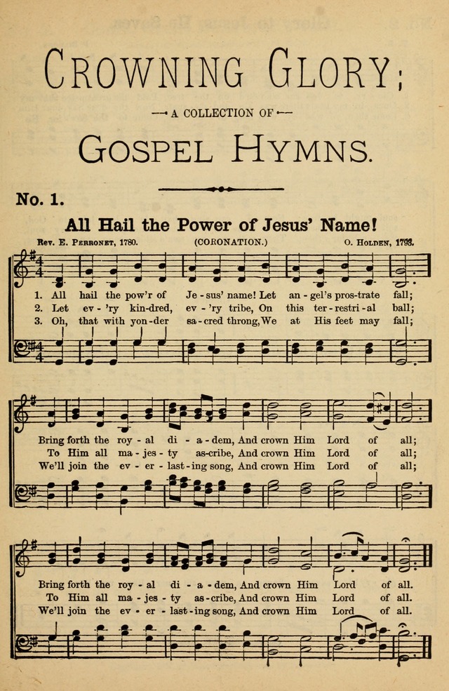 Crowning Glory No. 1: a choice collection of gospel hymns page 1