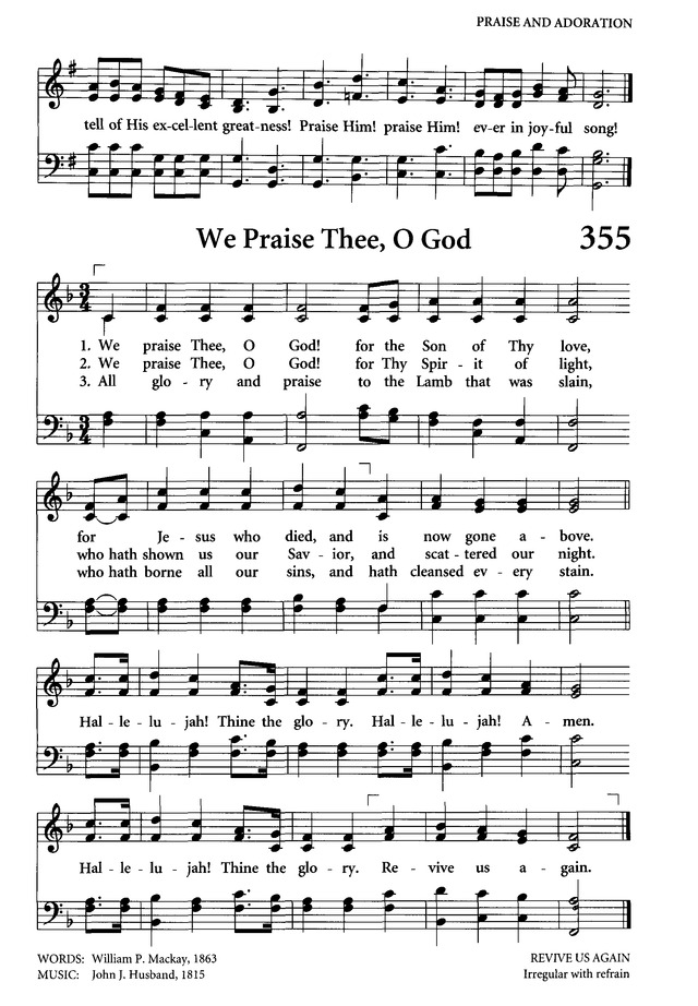 Celebrating Grace Hymnal page 337
