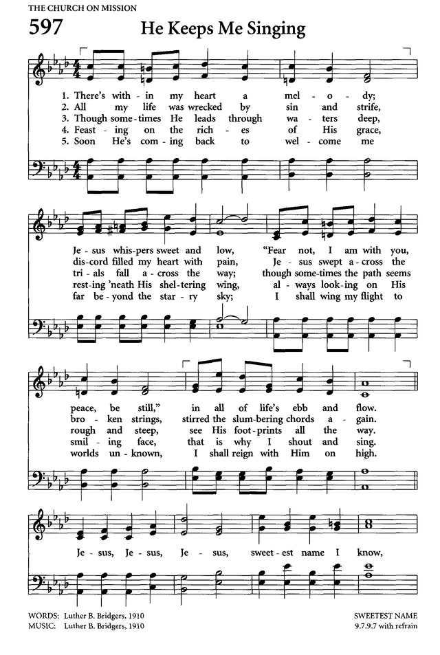 Celebrating Grace Hymnal page 564