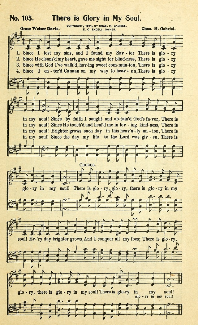 Christian Gospel Hymns: for church, Sunday school, and evangelistic meetings: contains the cream of all the old songs, and the very best of all the new page 105