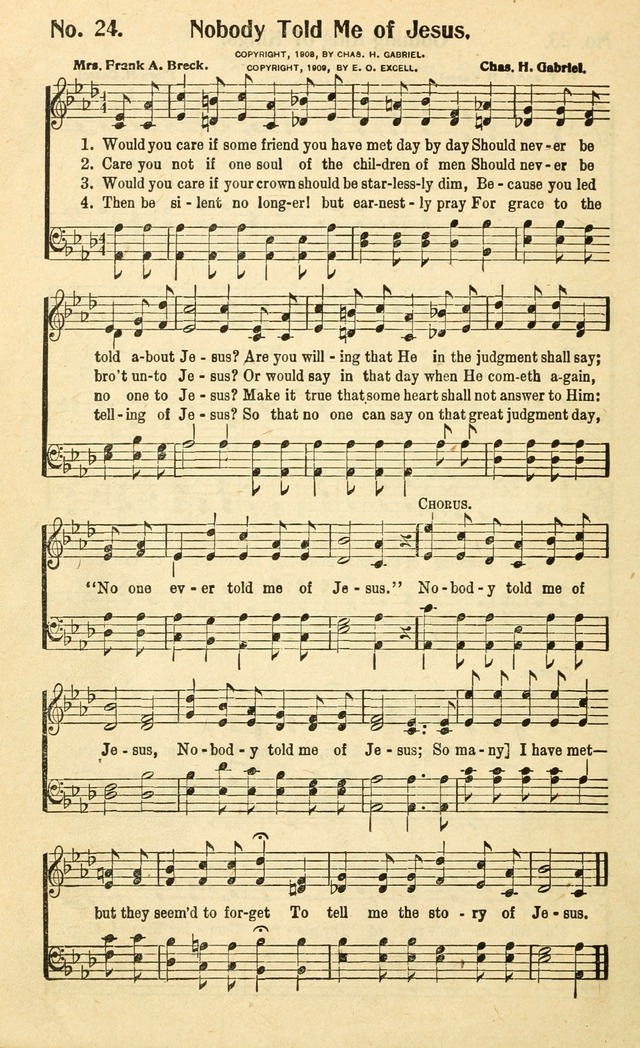 Christian Gospel Hymns: for church, Sunday school, and evangelistic meetings: contains the cream of all the old songs, and the very best of all the new page 24