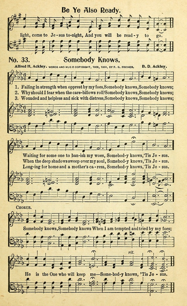 Christian Gospel Hymns: for church, Sunday school, and evangelistic meetings: contains the cream of all the old songs, and the very best of all the new page 33