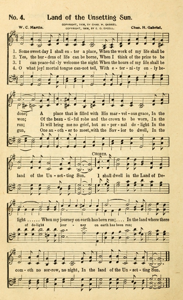 Christian Gospel Hymns: for church, Sunday school, and evangelistic meetings: contains the cream of all the old songs, and the very best of all the new page 4