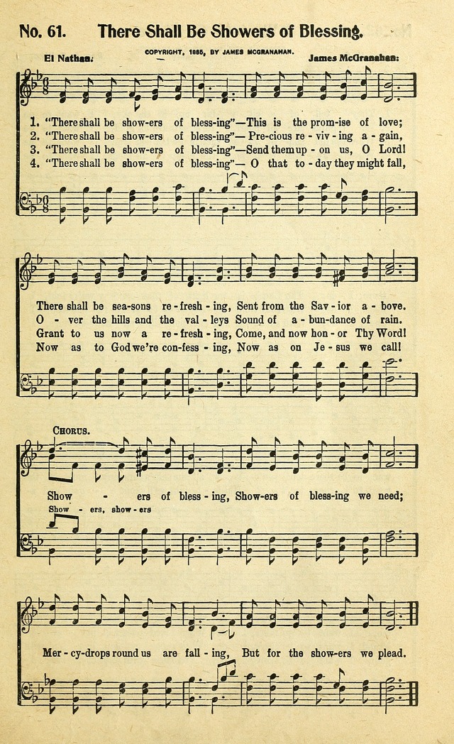 Christian Gospel Hymns: for church, Sunday school, and evangelistic meetings: contains the cream of all the old songs, and the very best of all the new page 61