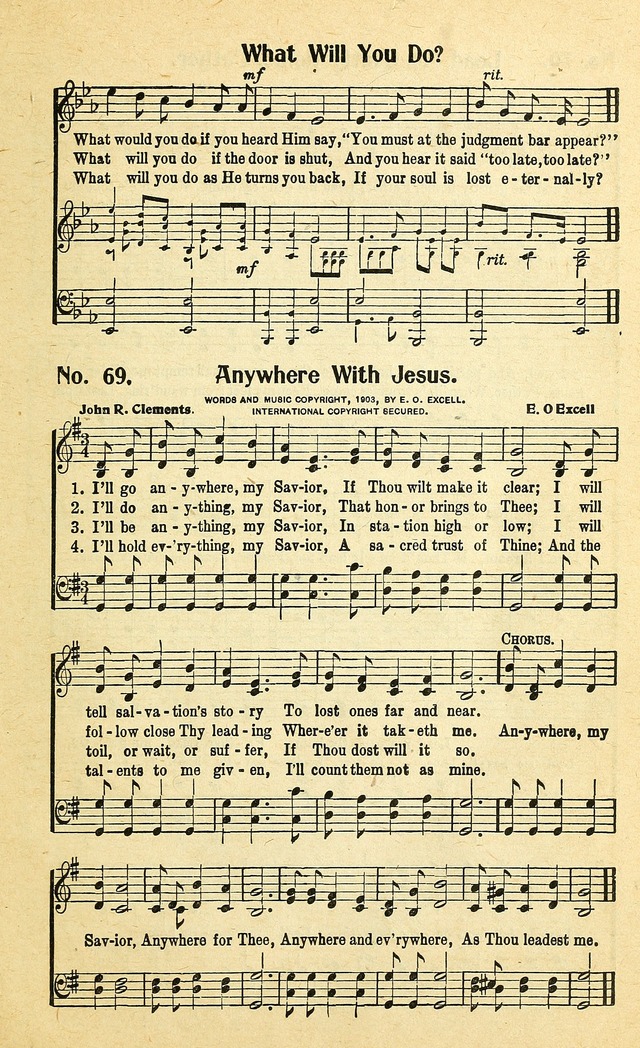 Christian Gospel Hymns: for church, Sunday school, and evangelistic meetings: contains the cream of all the old songs, and the very best of all the new page 69