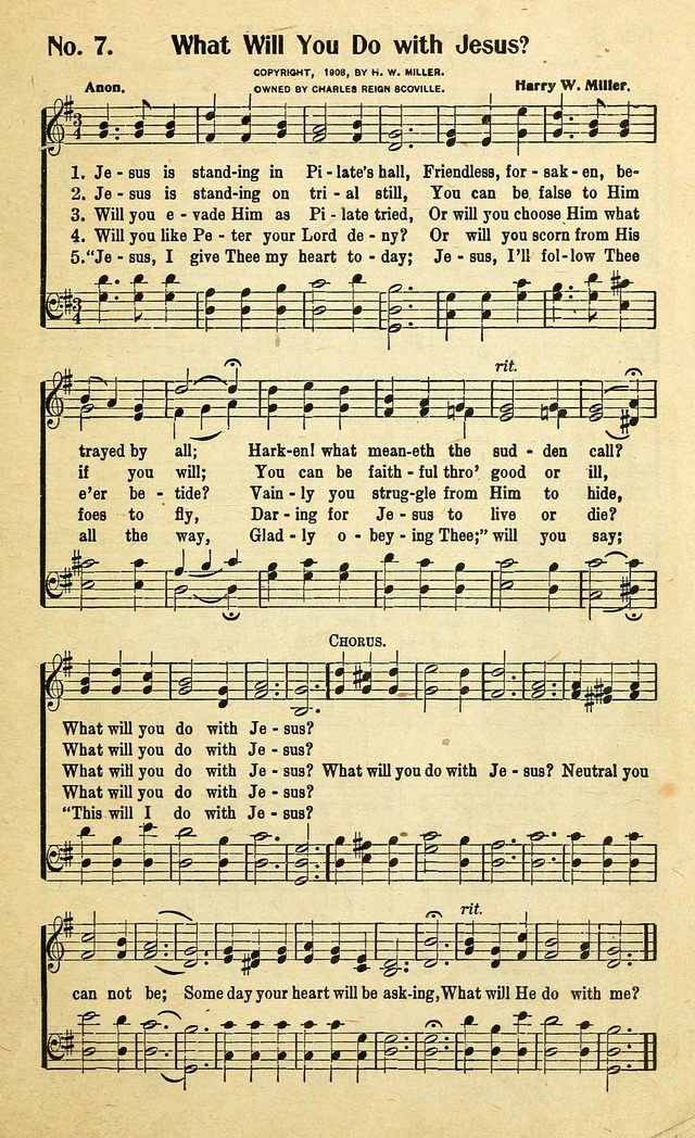 Christian Gospel Hymns: for church, Sunday school, and evangelistic meetings: contains the cream of all the old songs, and the very best of all the new page 7