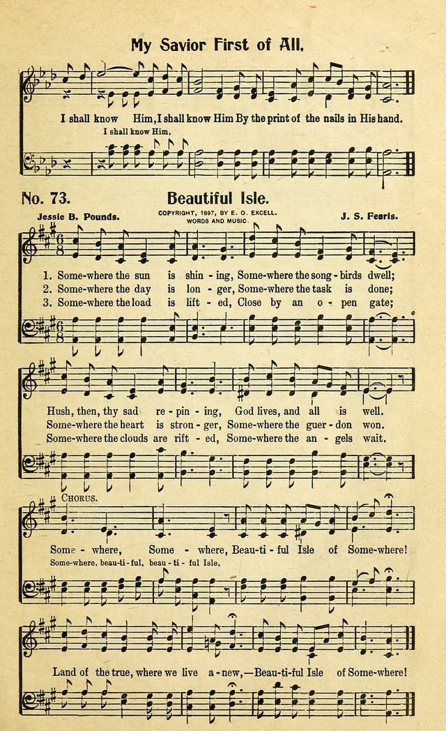 Christian Gospel Hymns: for church, Sunday school, and evangelistic meetings: contains the cream of all the old songs, and the very best of all the new page 73