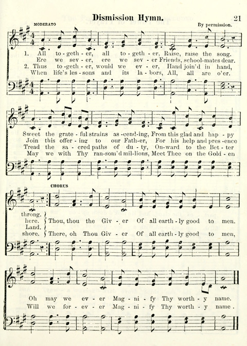 Chapel Gems for Sunday Schools: selected from "Our Song Birds," for 1866, the "Snow bird," the "Robin," the "Red bird" and the "Dove" page 21
